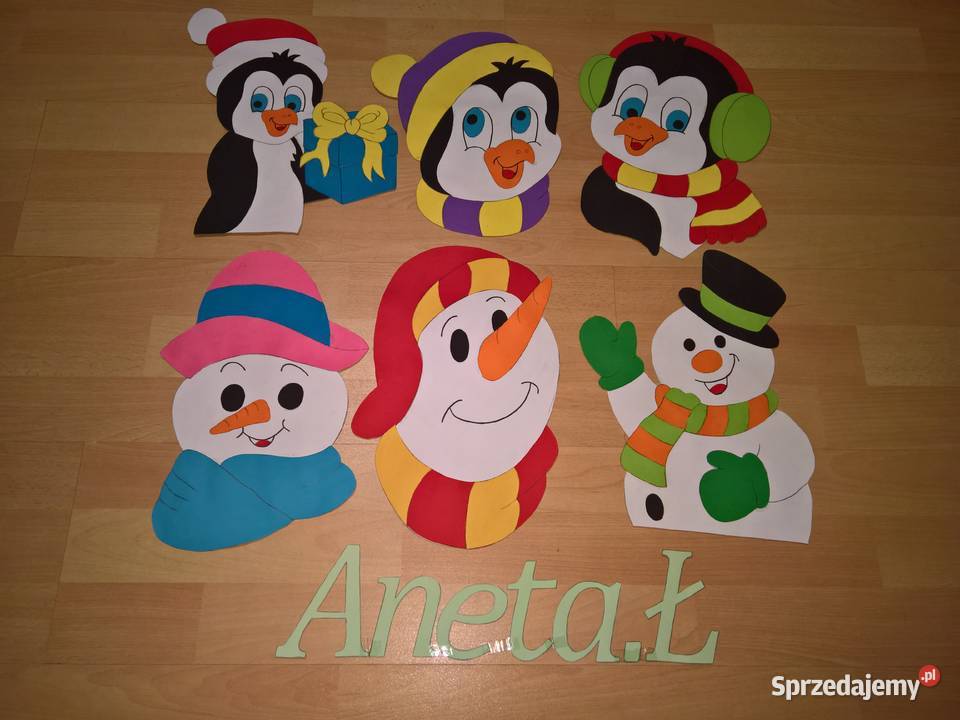 Dekoracje zimowe dwustronne okienne z brystolu Pozostałe Garwolin