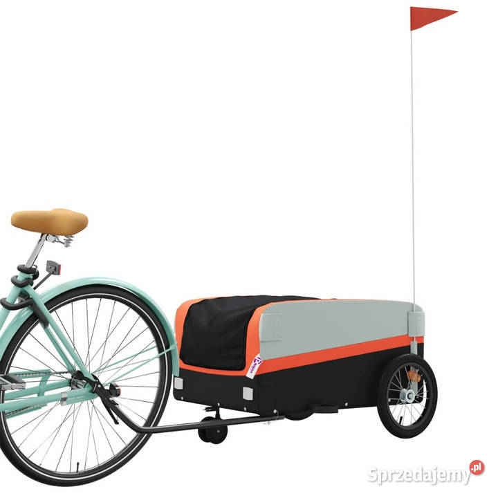 Przyczepka rowerowa czarnopomarańczowa 45 żelazo mazowieckie Warszawa