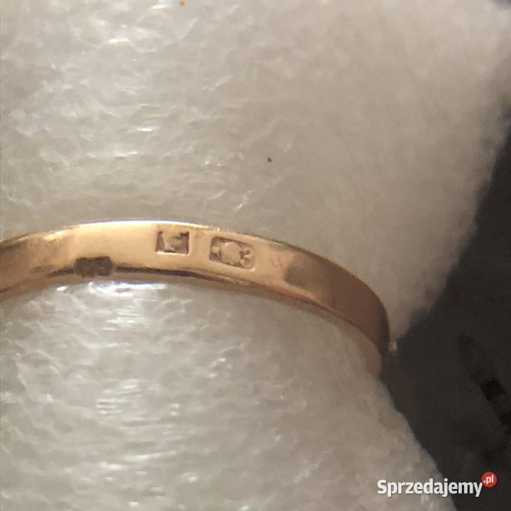Stary złoty 583 pierścionek z rubinem Tarnowo Podgórne sprzedam