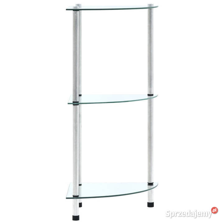 3poziomowa półka przezroczysta 30x30x67 szkło