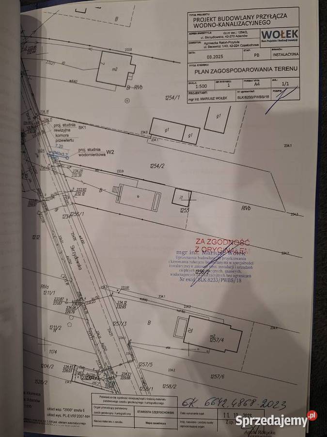Sprzedam działke budowlaną uzbrojoną Gmina śląskie Częstochowa