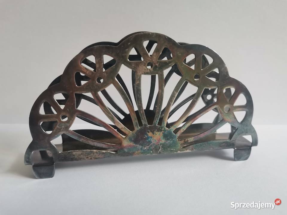 Stary posrebrzany serwetnik Hefra plater PRL Siemianowice Śląskie