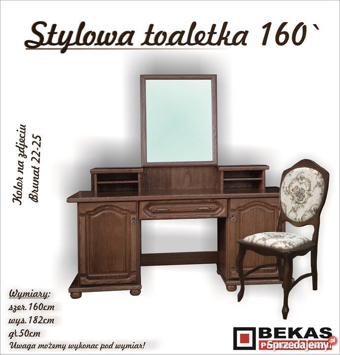 Stylowa Toaletka do Sypialnia Dąb Rustikal Bekas Dom i Ogród Lublin