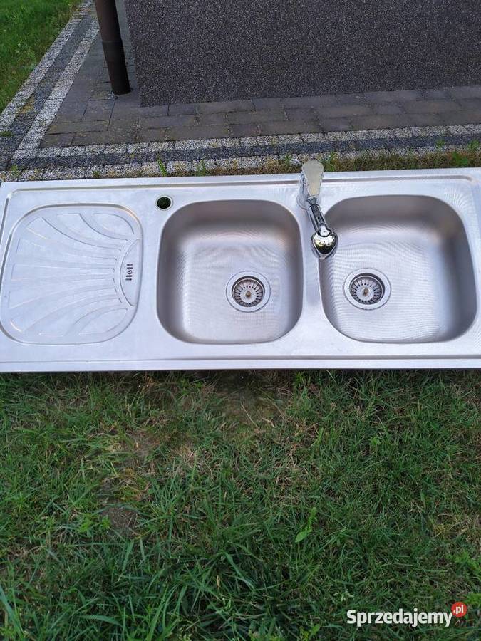 Zlew dwukomorowy z opiekaczem i baterią Lubartów