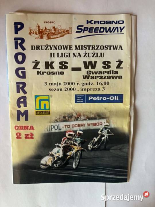 Archiwalny artykuł o żużlu broszury