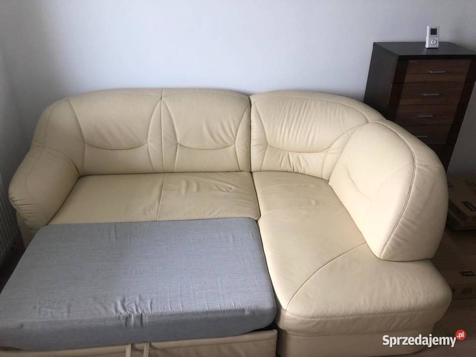 Narożnik ze skóry naturalnej z funkcją spania pomorskie Chojnice