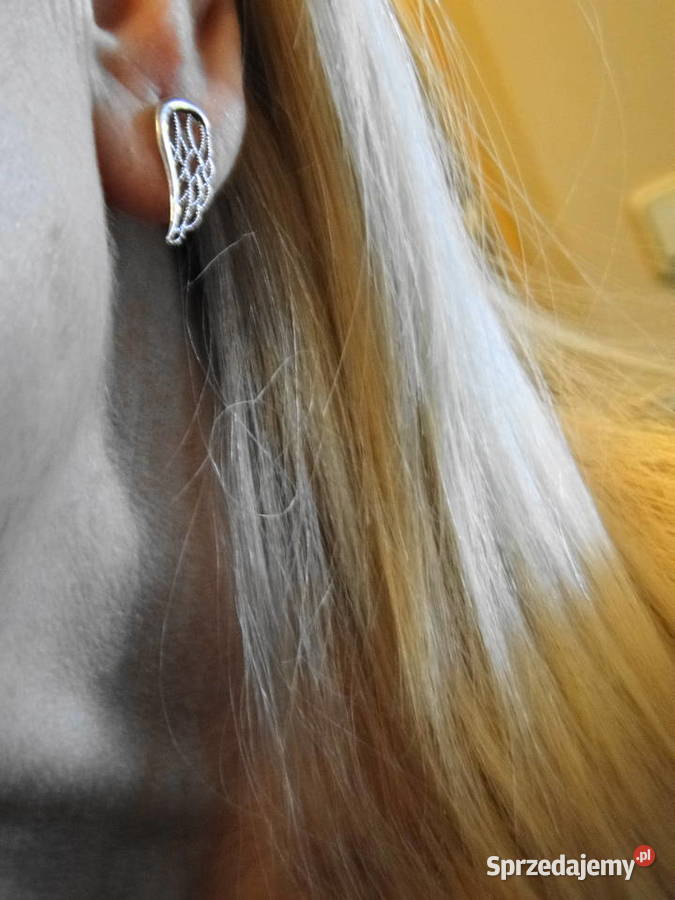 Śliczne kolczyki skrzydełka srebro 925 Kolczyki Warszawa