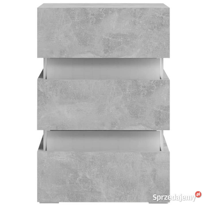 Szafka nocna z LED szara 45x35x67 materiał