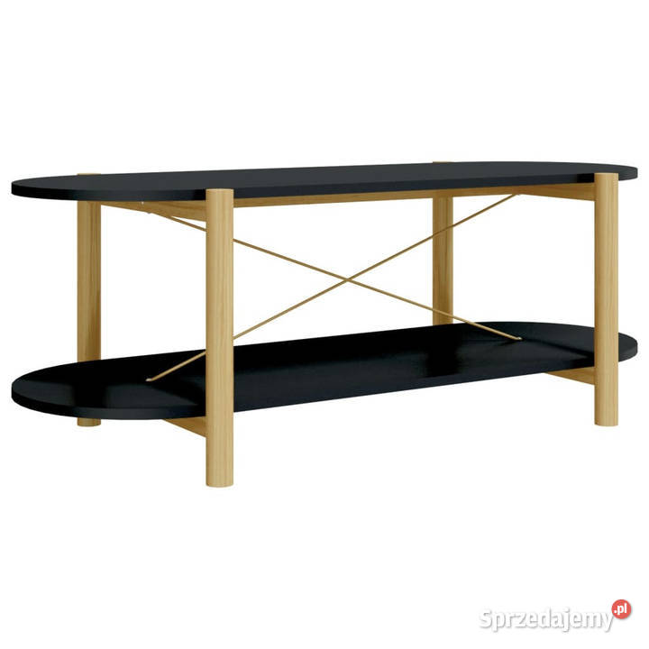 Stolik kawowy czarny 110x48x40 materiał