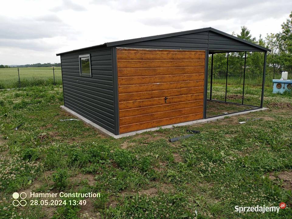 Garaż blaszany wiata Wzmocniony PROFILAMI