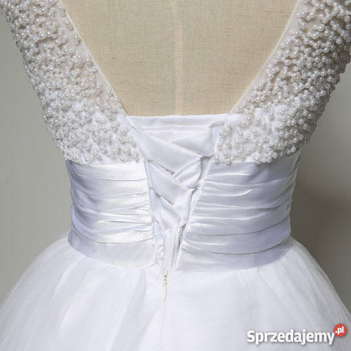 KRÓTKA suknia sukienka ślubna wesele 36 S 38 M sprzedam
