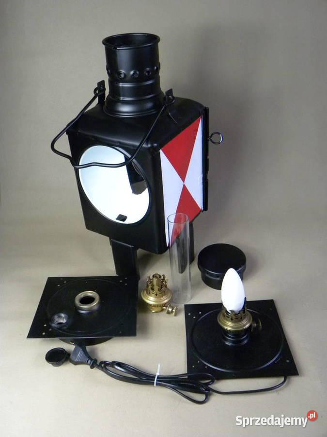 Niemiecka kolejowa lampa naftowa naftaprąd dolnośląskie Legnica