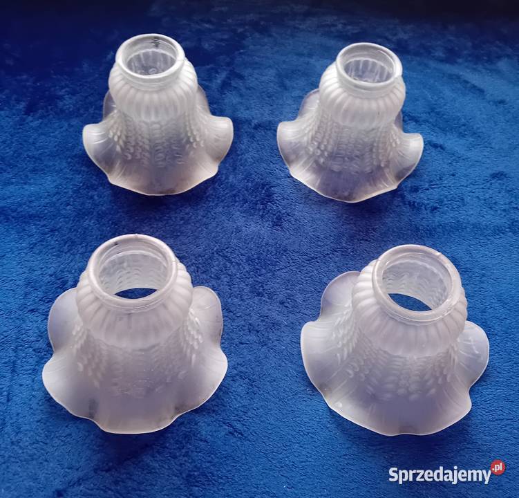 Zestaw 4 secesyjnych kloszy Tulipan do lamp Koźminek