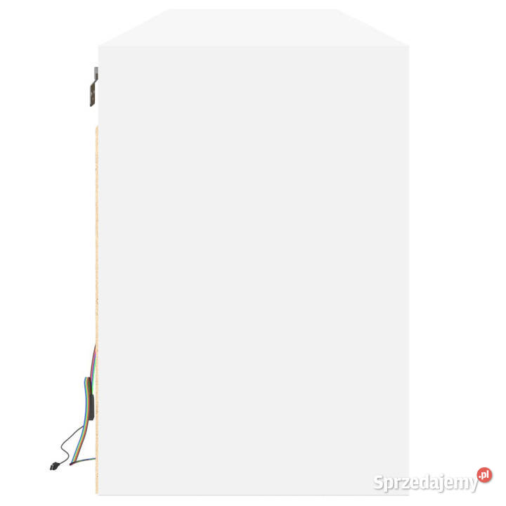 Ścienna szafka pod TV z LED biała 180x31x45