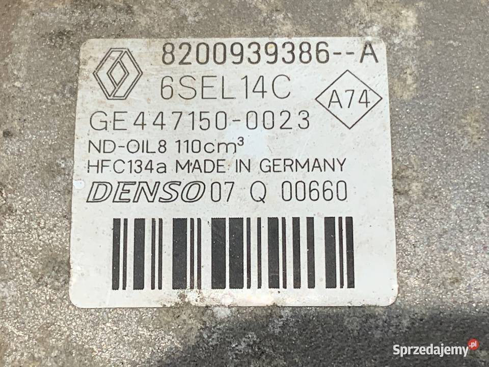 SPRĘŻARKA KLIMATYZACJI RENAULT MEGANE III