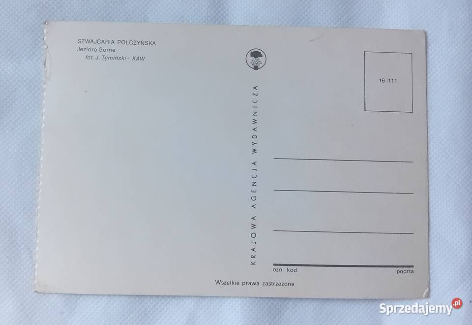 Pocztówka Szwajcaria Połczyńska Jezioro Górne Koźminek