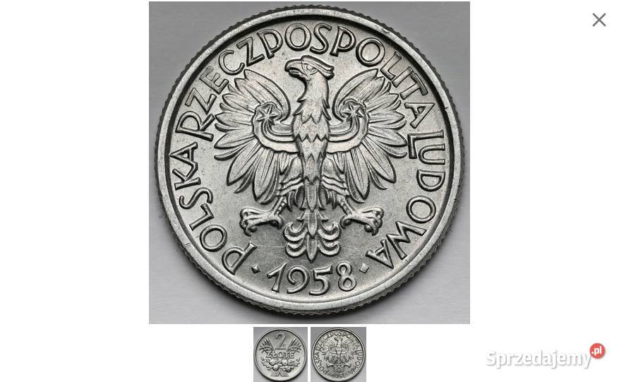 2 z1958r moneta PRL Żegocina