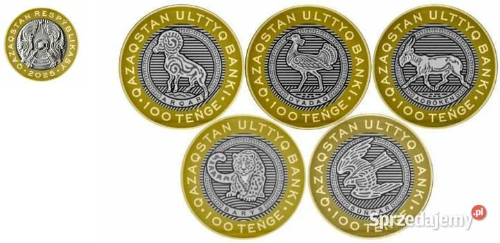 100 tenge 2025 Kazachstan zestaw 5 monet ze Ełk