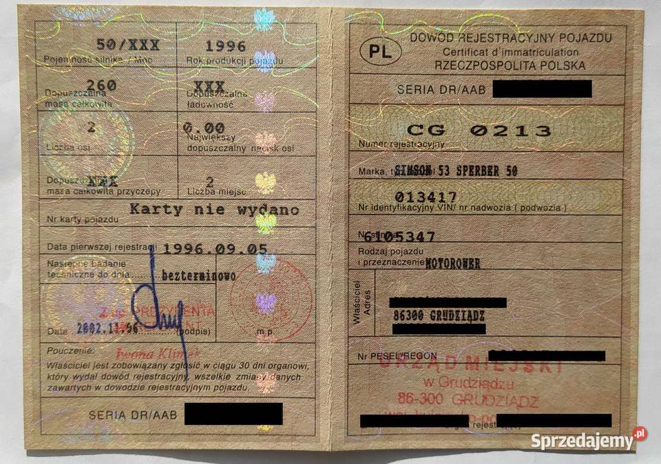 SIMSON 53 SPERBER 50 ccm silnik 4ro biegowy 3KM Grudziądz