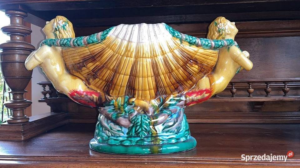 Duża owalna jardiniera w stylu Mintona Pierwsza Gdańsk