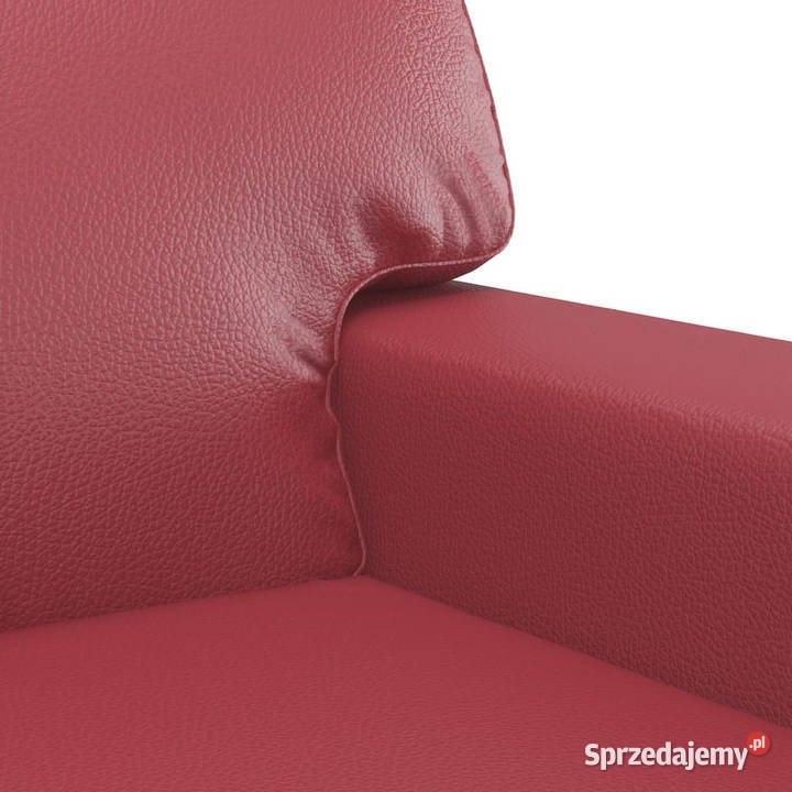 2osobowa sofa winna czerwień 120 sztuczna skóra