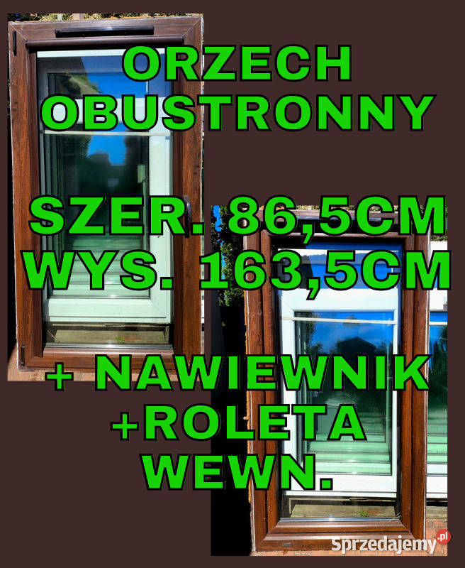 OKNO PCV 87x164 RUL okna używane otwór 90x170 podkarpackie sprzedam