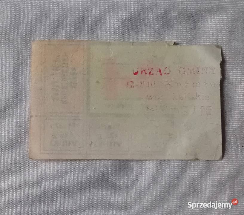 Kartka zaopatrzeniowa wzór MI sierpień 1983 r Koźminek