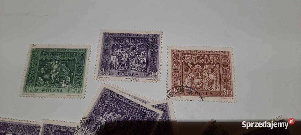 znaczki Ołtarz Wita Stwosza 1960r 17 z2 Filatelistyka Warszawa