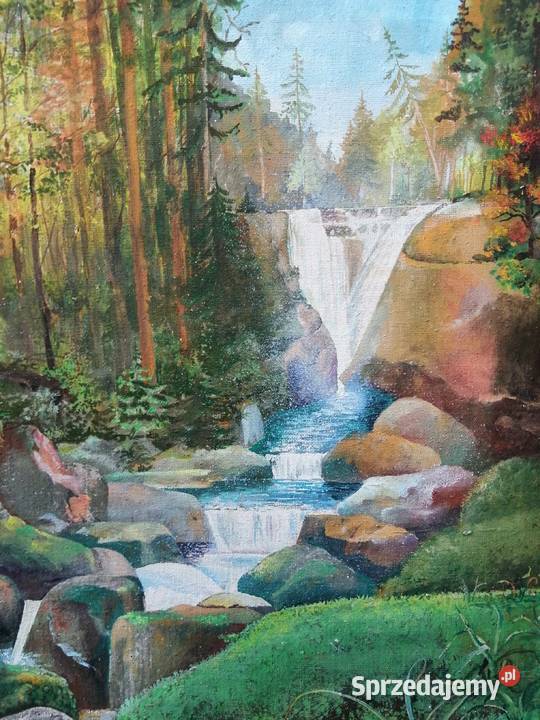 Obraz olejny Leśny strumień Malarstwo łódzkie Łódź