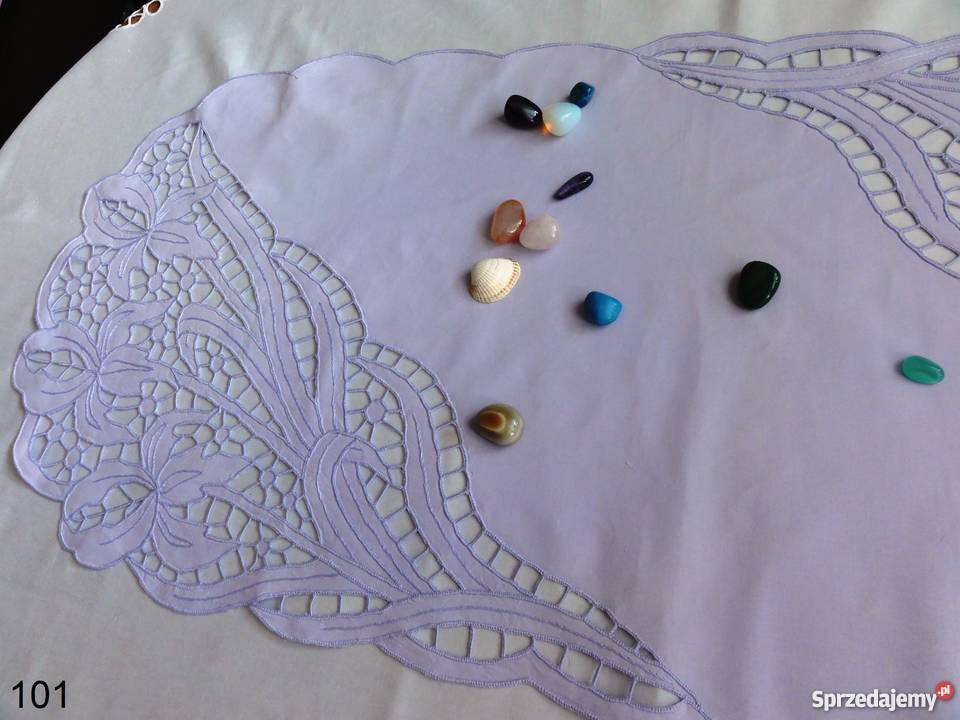 Serwetki kolorowe fioletowe wyszywane haf Lublin