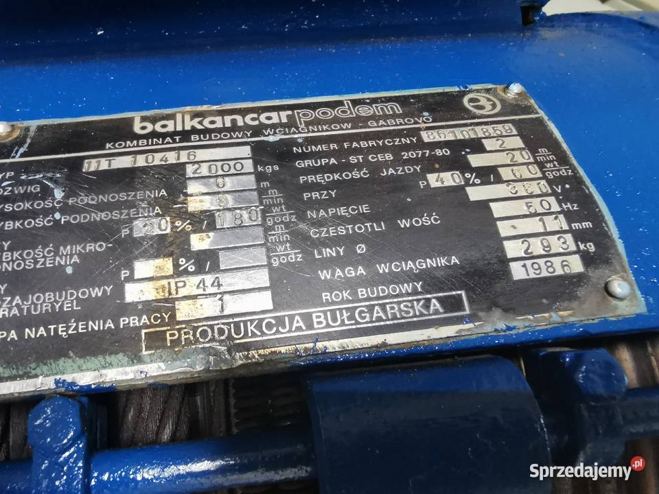 Wciągarka jezdna Zabrze