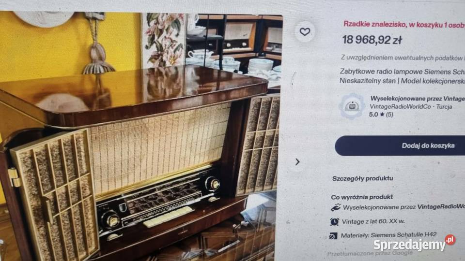 Radio lampowe Siemens Halske Siemens Schatulle H Warta