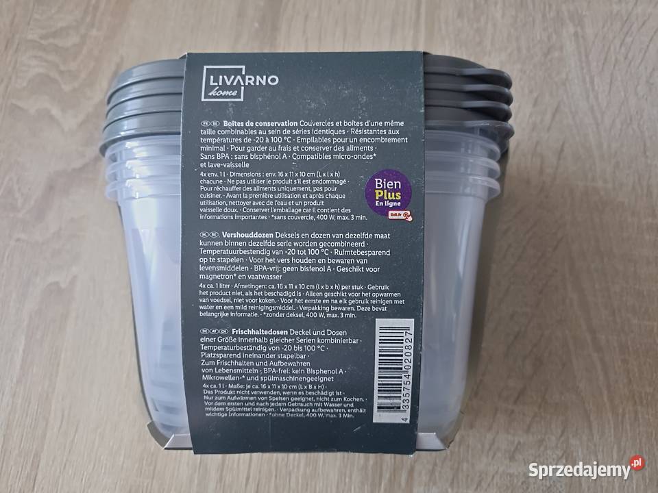 Zestaw 4 pojemników do przechowywania żywności Kwidzyn