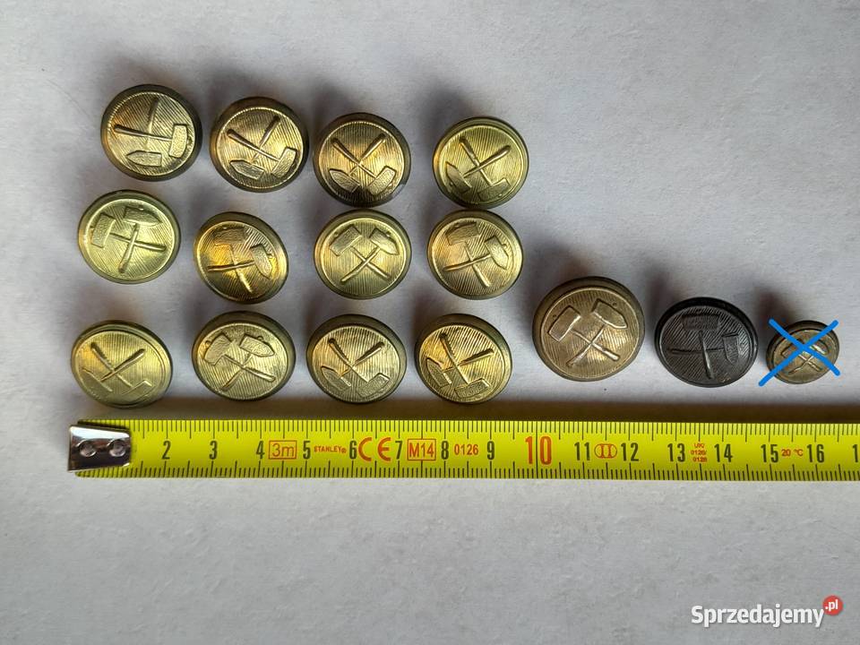 Stare guziki wojskowe górnicze marynarka inne 37 Dąbrowa Górnicza