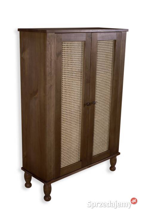 Komoda drewniana z ratanem OLLmebel Producent 32cm