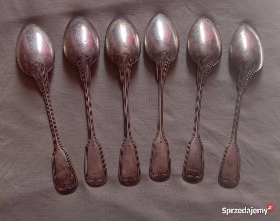 Komplet 6 platerowanych łyżek stołowych Gustaw wielkopolskie Koźminek