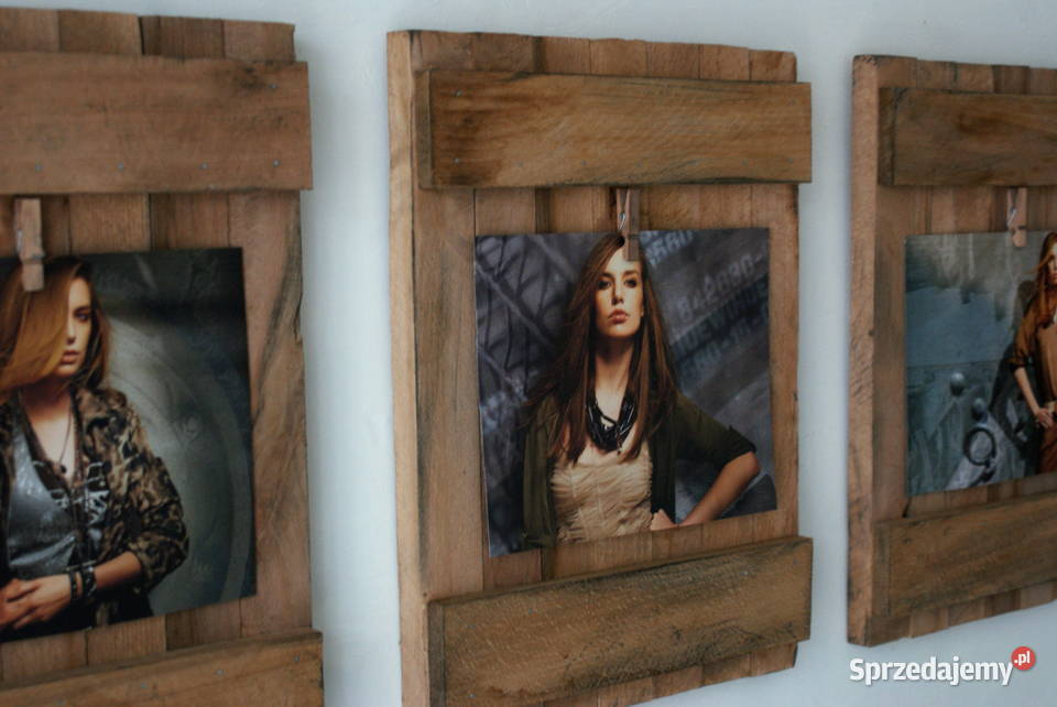 3x ramka drewniana na zdjecie obraz tryptyk odcienie brązowego Dekoracje i ozdoby Krosno sprzedam