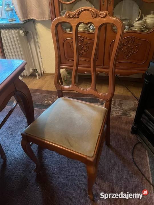 Meble dębowe w stylu chippendale stół krzesła Sypniewo
