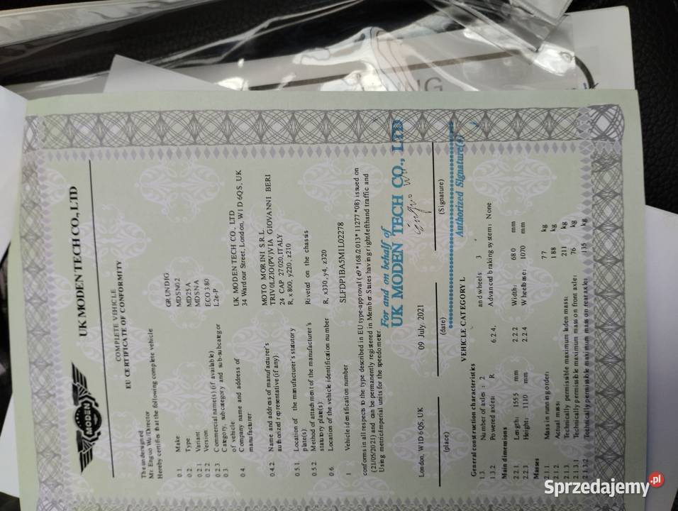 Sprzedam pojazd czy kołowy elektryczny Rok produkcji 2021 Bolesławiec sprzedam