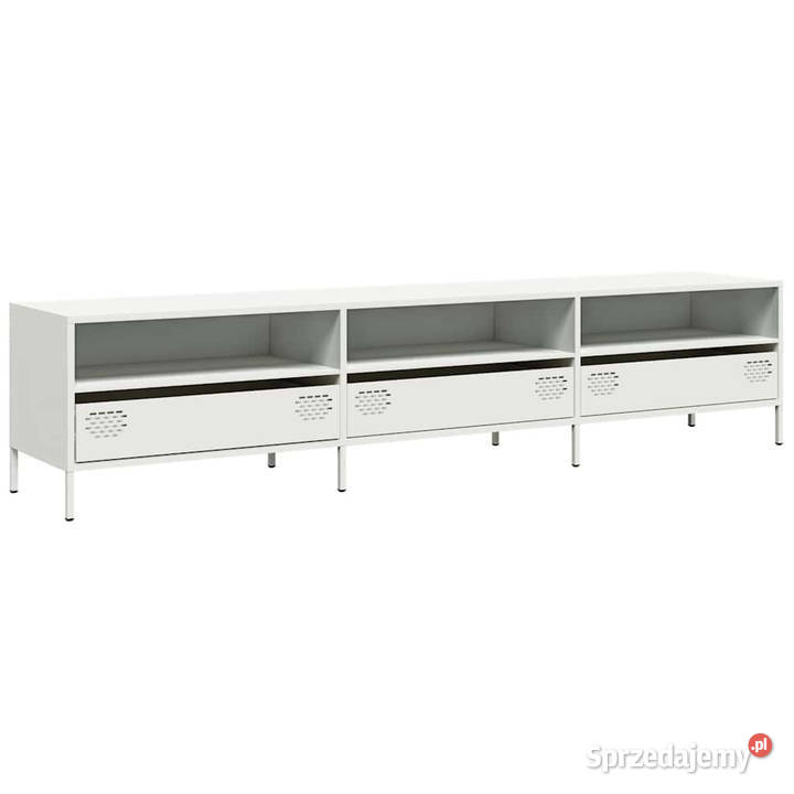 Szafka RTV biała 202x39x435 stal walcowana na