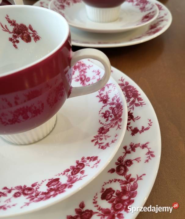 Kronester Bawaria fuksjowy serwis do kawy 6 osób Porcelana i szkło zachodniopomorskie Szczecin sprzedam