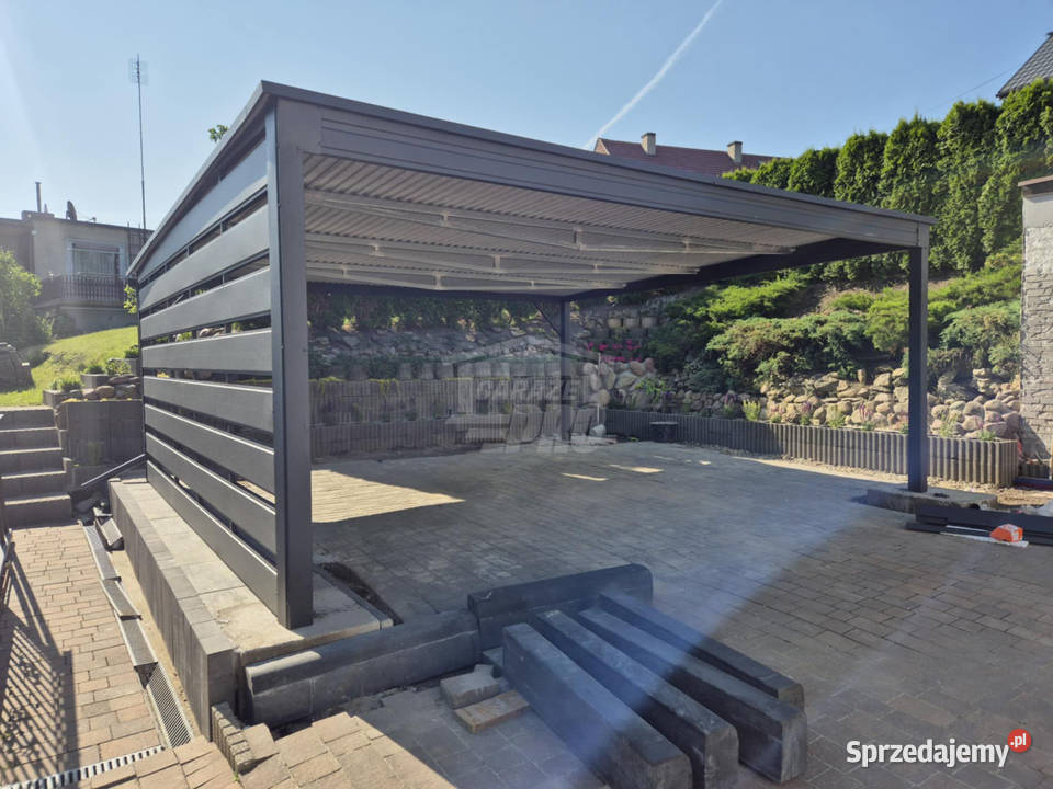 Wiata samochodowa CarPort 55x5m antracyt dach 28m2 małopolskie