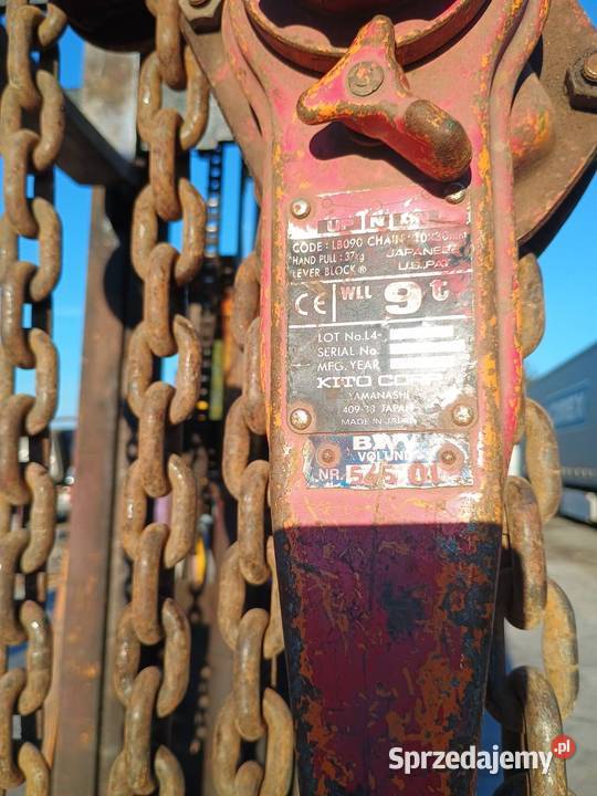 KITO LB090 9 ton wciągnik łańcuchowy ręczny Wyciągarki warsztatowe Końskowola