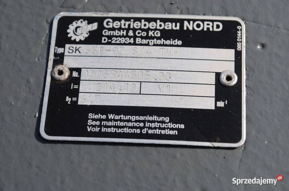 Motoreduktor kołnierzowy 11kw 67obrmin NORD Kargowa