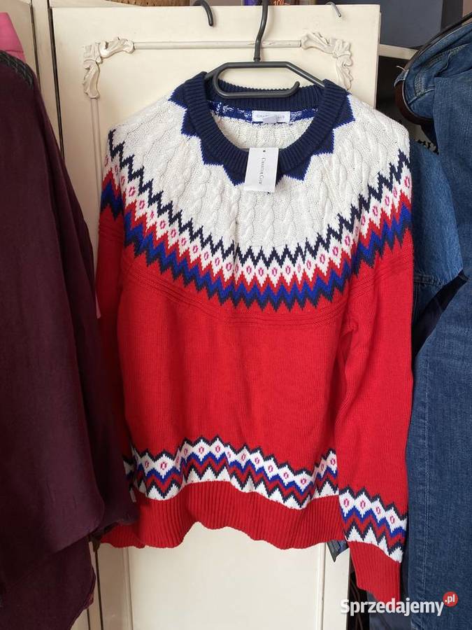 Sweter świąteczny wzór Chapter Club warkoczowy Kraków