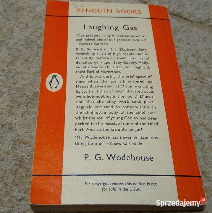 Laughing gas P G Wodehouse Penguin books 26 1172 Gdańsk sprzedam