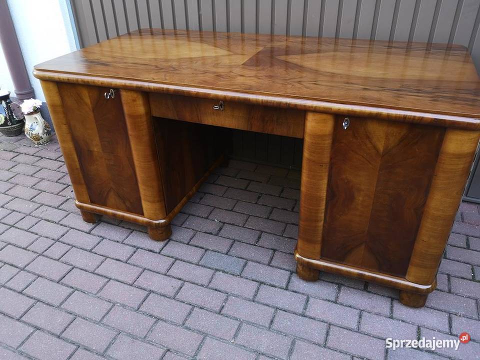 Biurko ARTDECO Orzech Stare Antyk Dwustronne sprzedam