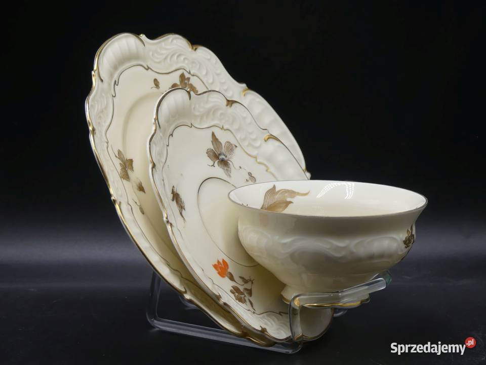 Komplet śniadaniowy Sorau Żary piękne reliefy wielkopolskie sprzedam