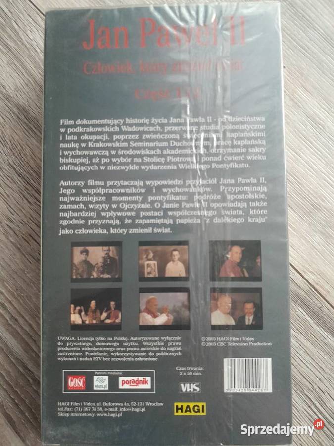 Jan Paweł II człowiek który zmienił świat VHS 2 płyty Wieliczka