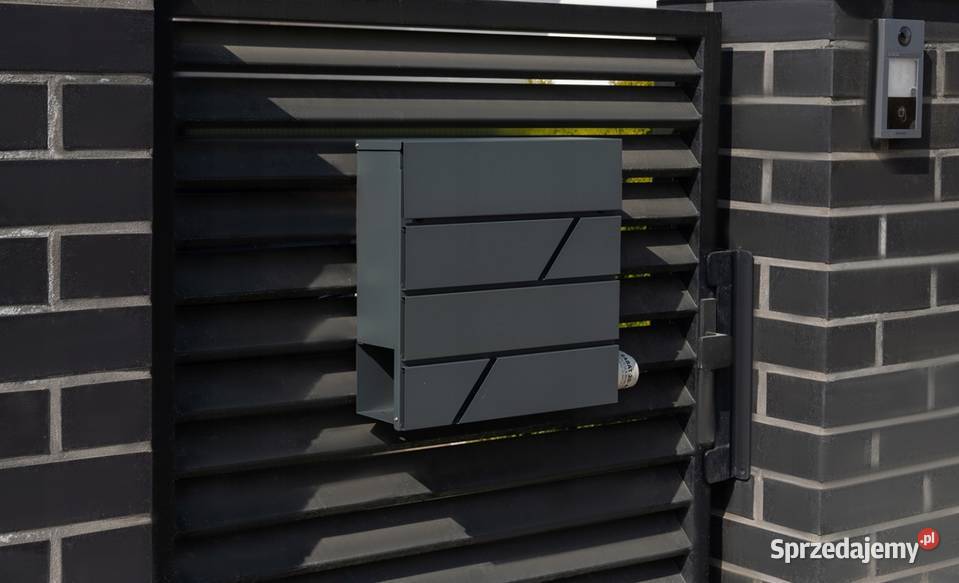 Skrzynka na listy z gazetnikiem czarna mazowieckie Zielonka